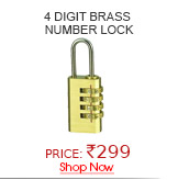 4 DIGIT BRASS RESETTABLE NUMBER LOCK