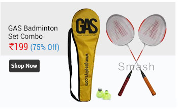 GAS - Smash Badminton Set of 2 Racquet + Cover + Shuttlecock                      