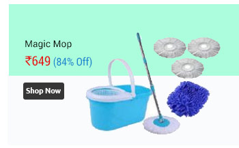 Magic Mop Fully Cleaning Set With Free 2 Head Refill And 1 Glove                      