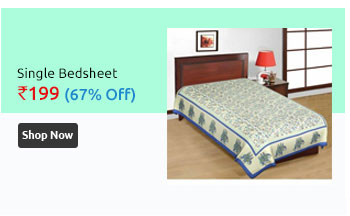 Shop Rajasthan Pure Cotton Sanganeri Print Single Bed Sheet (SRB2256)                        