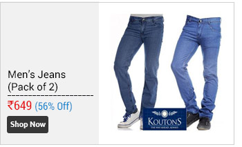 Koutons Pack Of 2 Blue Straight Fit Mens Jeans  