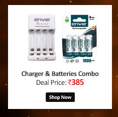 Combo Envie Beetle Charger with Envie 4xAA Ni-Cd 1000 Mah  Batteries  