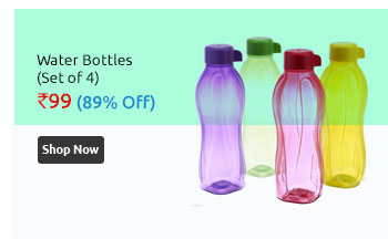 Kitchenkraft Aquasafe Multicoloured Water Bottles - Set Of 4 Pcs.  