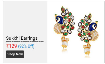 Sukkhi Charming Peacock Gold Plated Australian Diamond Earrings  