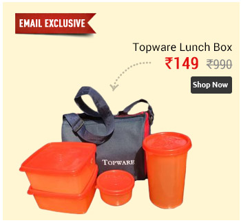 Topware Plastic Lunch Box Set of 4 with Bag, Multi-Colour                      