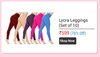 Leggas Multicolor Cotton Lycra Leggings (Set of 10)                      