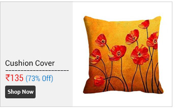 meSleep Painted Flower Digitally Printed Cushion Cover (16x16)                        