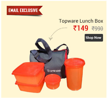 Topware Plastic Lunch Box Set of 4 with Bag, Multi-Colour  