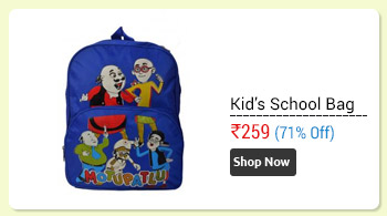 Motu Patlu Blue School Bag for Kids  