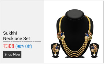 Sukkhi Gleaming Peacock Four Strings Gold Plated Necklace Set  
