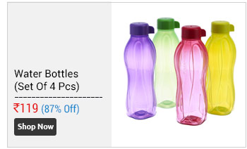 Kitchenkraft Aquasafe Multicoloured Water Bottles - Set Of 4 Pcs.  