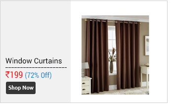 iLiv Solid Brown Eyelet Window Curtain Set Of 2  