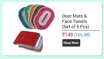 combo of 5 door mats (12X18) 5 face towels (10X10)  
