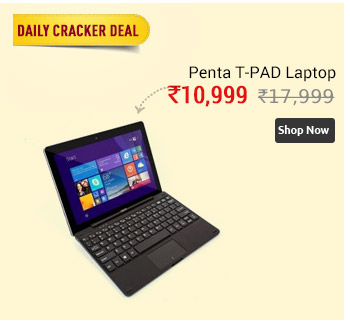 Penta T-PAD Detatchable Touchscreen Laptop (IntelQuadCore, Upto 1.84GHz, Windows 10, 2GB RAM, 32GB+Upto 256GB Expandable  