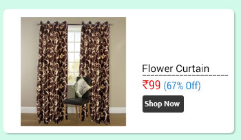 Awesome Creative Brown Flower Curtain Single pc - 5Ft  