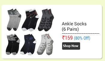 Set of 6 Pair - Ankle Socks Suitable for both Formal & Casual Wear  