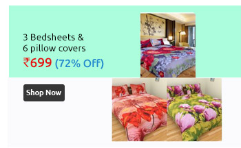iliv Set of 3 designer 3D double bedsheets with 6 pillow covers  