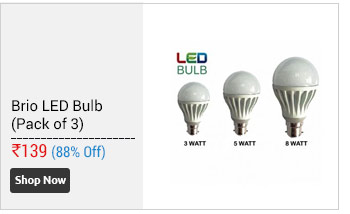 BRIO Led  Bulb Combo 3W 5W 8W (Pack Of 3)  