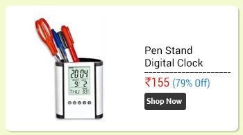 Pen Stand Digital Desk Clock Watch with Alarm                      