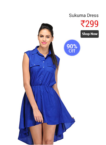 Sukuma Blue Pocket Style Short Dress  