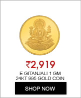 E Gitanjali 1 GM 24KT 995 Purity Laxmi Gold Coin BIS Hallmarked