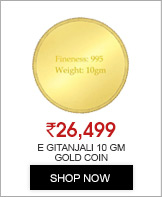 E Gitanjali 10 GM 24KT 995 Purity Plain Gold Coin BIS Hallmarked