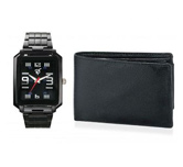 RICO SORDI Black Steel Watch with Wallet (RSD26_WW) - Men