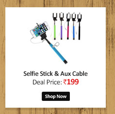 4Fox Selfie Stick With Easy Aux Cable                      