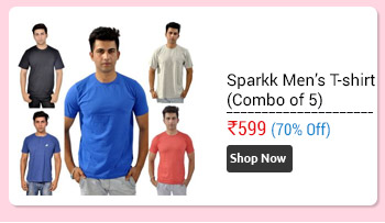 Sparkk Round Neck T-Shirt for Men Combo of 5  