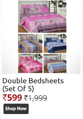 k decor set of 5 double bedsheets(JL-001)
