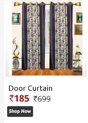 iLiv Polyester Multicolor Floral Eyelet Long Door Curtain