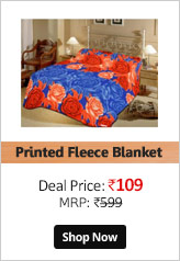 Sparkk Home Single Bed Printed Fleece Blanket  