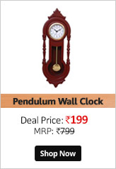 Plaza Pendulum Wall Clock 5 In Brown Colour  