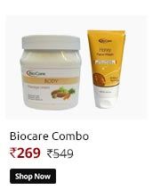 Biocare Body Massage Cream + Biocare Honey Face Wash  