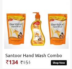 Wipro Santoor Hand Wash 250ml+180ml+180ml (Refill Pack)  