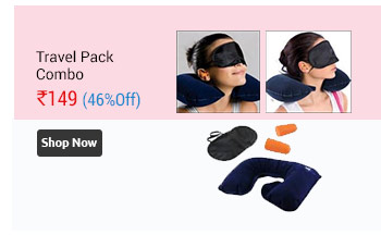 3 In1 Travel Neck Inflatable Air Pillow Eye Mask And Ear Plus Combo                      