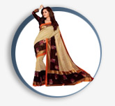 Stylish Designer Saree  with blouse pcs Cream Brown                                      