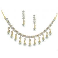 Dg Jewels 24k Gold Plated Bollywood Exotic Pearl Necklace Set-CNS9232