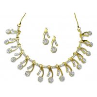 Dg Jewels 24k Gold Plated Bollywood Dazzling Necklace Set-CNS9233
