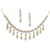 Dg Jewels 24k Gold Plated Bollywood Exotic Pearl Necklace Set-CNS9232
