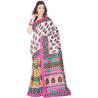 Lookslady Printed Beige Art Silk Saree