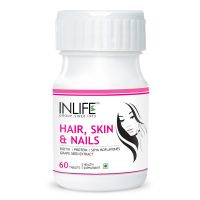 INLIFE Hair Skin and Nails, 60 Tablets With 10,000 mcg Biotin, For Hair Fall 