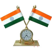 Indian  Flag With Clock For Offices