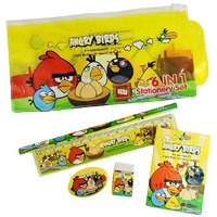 Klassik Angry Birds New Design 6 In 1 Stationery Set