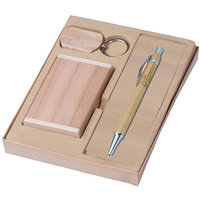 Wooden Gift Set - Card Holder Pen & Key Ring