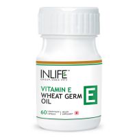 INLIFE Vitamin E 400 IU Wheat Germ Oil, 60 Capsules For Hair Fall & Acne Marks  