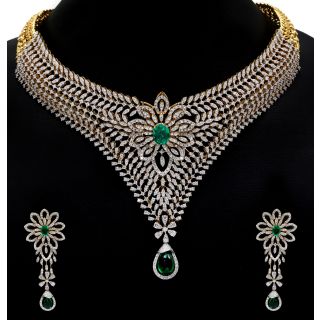 Shop Sea Green Designer Western Necklace Set Online - Shopclues