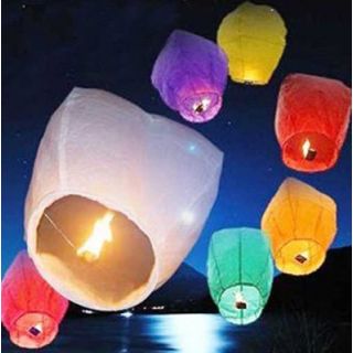 aakash akash kandil hot air balloon baloon mini parachute flying lamp ...