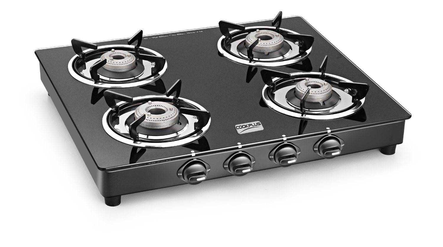 Cookplus 4 Burner Gas Stove Crystal Black 4 GT Lava: Buy Online from ...