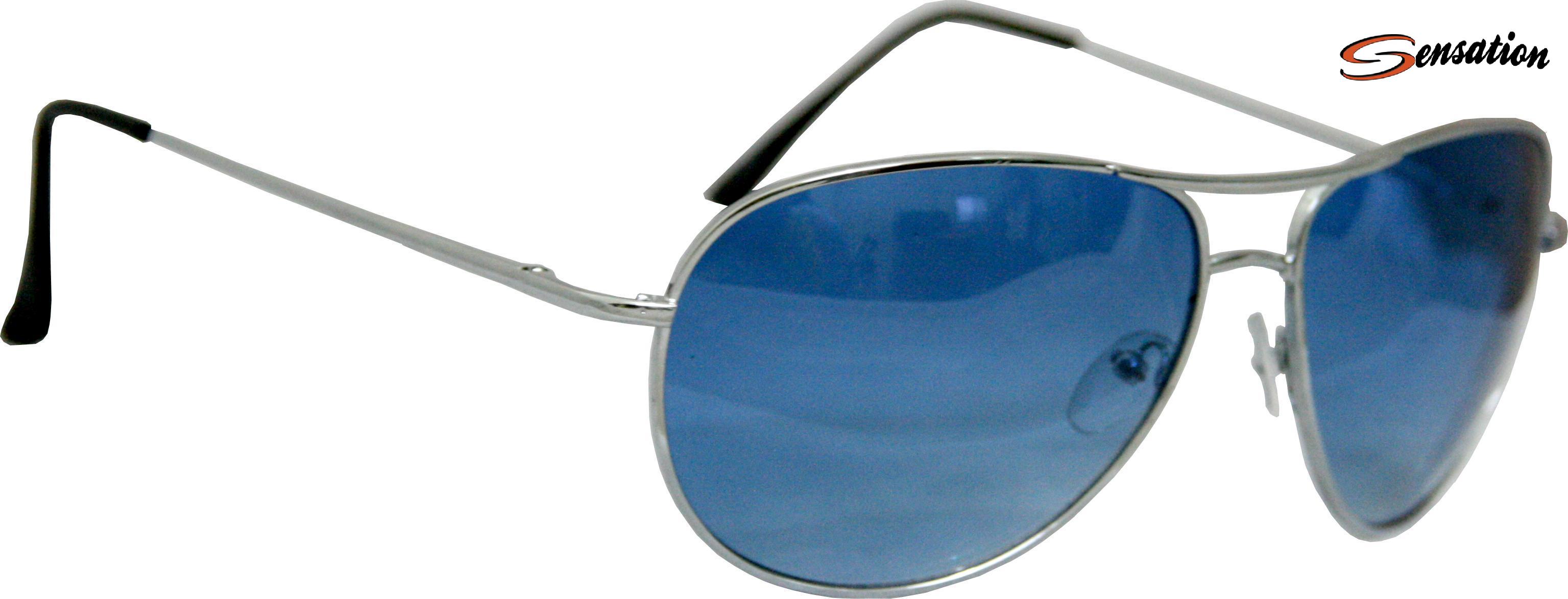 Sensation Sliver Frame Aviator Sky Blue Sunglass